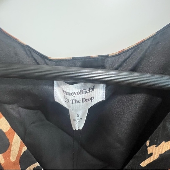 The Drop Women's Brown/Black Leopard Print Button-Front Dress, New with Tags - Picture 7 of 7